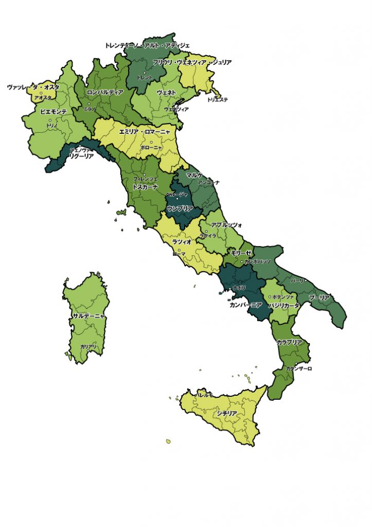 イタリア白地図 イタリアワイン はやしや商店